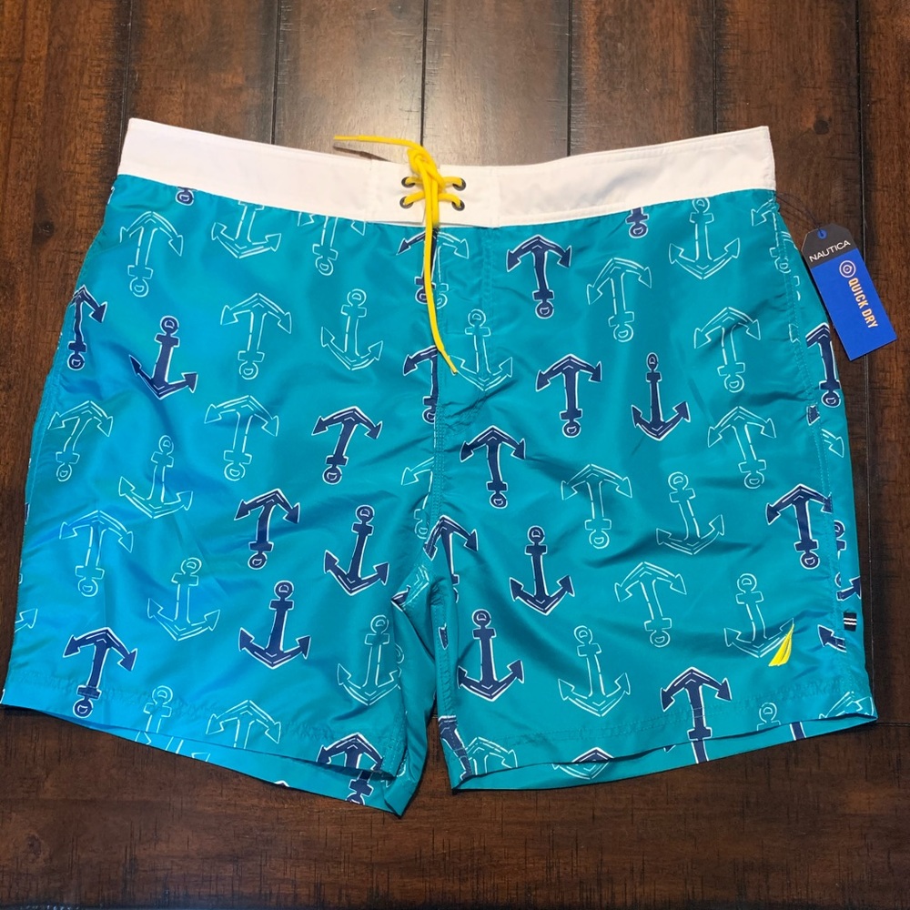 Nautica Men's AnchorPrint Half Elastic Swim  XXL